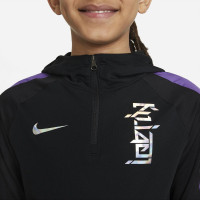 Nike KM Dri-FIT Training Hoodie Enfants Noir Violet Blanc
