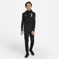 Nike KM Dri-FIT Training Hoodie Enfants Noir Violet Blanc