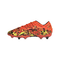 adidas Nemeziz Messi.1 Grass Chaussure de Chaussures de Foot (FG) Enfant Rouge Jaune Noir
