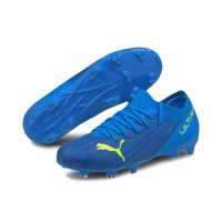 Puma Ultra 3.2 Terrain sec / artificiel Chaussures de Foot (MG) Enfant Bleu Jaune