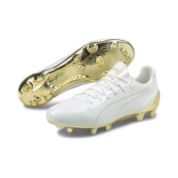Chaussures de Foot Puma King Platinum Herbe et gazon artificiel (MG) Or blanc