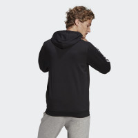 adidas Essentials 3-Stripes Full-Zip Hoodie Zwart Wit
