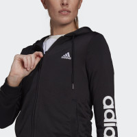 adidas Essentials Logo French Terry Trainingspak Dames Zwart Wit