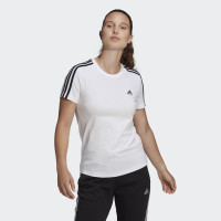 adidas Essentials Slim-fit 3-Stripes T-shirt Dames Wit