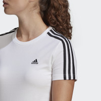 adidas Essentials Slim-fit 3-Stripes T-shirt Dames Wit