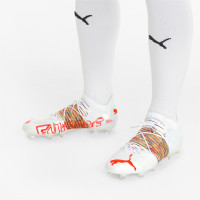 PUMA FUTURE Z 1.1 Gazon Naturel Gazon Artificiel Chaussures de Foot (MG) Blanc Rouge