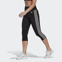 Adidas Designed To Move Legging de sport 3/4 à 3 bandes pour femme Noir Blanc