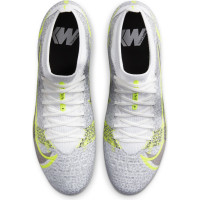 Nike Mercurial Vapor 14 Pro Grass Chaussures de Foot (FG) Blanc Noir Argent Jaune