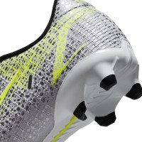 Nike Mercurial Vapor 14 Academy Grass/Artificial Turf Chaussures de Foot (MG) Enfants Blanc Noir Argent Jaune