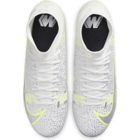 Nike Mercurial Superfly 8 Academy Grass/Artificial Turf Chaussures de Foot (MG) Blanc Noir Argent Jaune