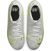 Nike Mercurial Superfly 8 Academy Grass/Artificial Turf Chaussures de Foot (MG) Enfants Blanc Noir Argent Jaune