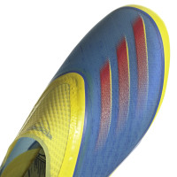adidas X Ghosted+ Grass Chaussure de Chaussures de Foot (FG) Enfant Bleu Rouge Jaune