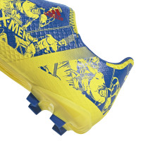 adidas X Ghosted.3 LL Grass Chaussure de Chaussures de Foot (FG) Enfant Bleu rouge jaune