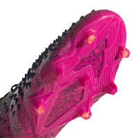 adidas Predator Freak.1 Gazon Naturel Chaussures de Foot (FG) Noir Blanc Rose