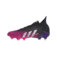 adidas Predator Freak.1 Ijzeren-Nop Voetbalschoenen (SG) Zwart Wit Roze