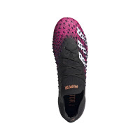 adidas Predator Freak.1 Low Gras Voetbalschoenen (FG) Zwart Wit Roze