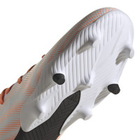 Chaussures de Foot adidas Nemeziz.3 Grass (FG) Blanc Noir Orange