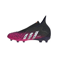 adidas Predator Freak+ Gras Voetbalschoenen (FG) Kids Zwart Wit Roze