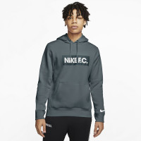 Nike F.C. Essential Fleece Hoodie Vert foncé Noir Blanc