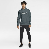 Nike F.C. Essential Fleece Hoodie Donkergroen Zwart Wit