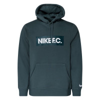 Nike F.C. Essential Fleece Hoodie Vert foncé Noir Blanc