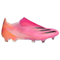adidas X Ghosted+ Gras Voetbalschoenen (FG) Roze Zwart Oranje