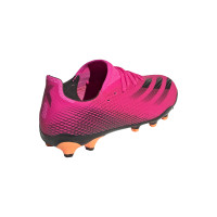 adidas X Ghosted.3 Gras / Kunstgras Voetbalschoenen (MG) Kids Roze Zwart Oranje