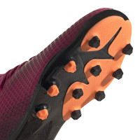 Adidas X Ghosted.3 Herbe /gazon artificiel Chaussures de Foot (MG) pour enfants Rose noir orange