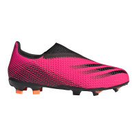 adidas X Ghosted.3 LL Gras Voetbalschoenen (FG) Kids Roze Zwart Oranje