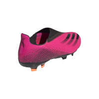 adidas X Ghosted.3 LL Grass Chaussure de Chaussures de Foot (FG) Enfant Rose Noir Orange