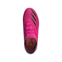 adidas X Ghosted.3 Grass Chaussure de Chaussures de Foot (FG) Enfant Rose Noir Orange