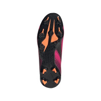 adidas X Ghosted.3 Grass Chaussure de Chaussures de Foot (FG) Enfant Rose Noir Orange