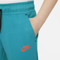 Nike Tech Fleece Broekje Kids Turquoise Oranje