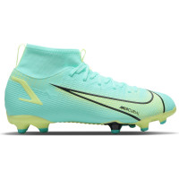 Nike Mercurial Superfly 8 Academy Herbe et gazon artificiel (MG) Chaussures de Foot pour enfants Turquoise Lime