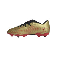 adidas Nemeziz Messi.3 Grass Chaussure de Chaussures de Foot (FG) Enfant Or Rouge Noir