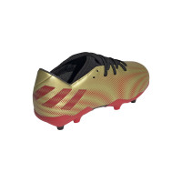 adidas Nemeziz Messi.3 Grass Chaussure de Chaussures de Foot (FG) Enfant Or Rouge Noir