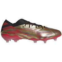 Chaussures de Foot adidas Nemeziz Messi.1 Grass (FG) Or Rouge Noir