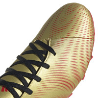 Adidas Nemeziz Messi.4 Grass/Artificial Grass Chaussures de Foot (FxG) Or Rouge Noir