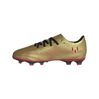 Adidas Nemeziz Messi.4 Grass/Artificial Turf Chaussures de Foot (FxG) Enfant Doré Rouge Noir