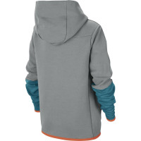 Nike Tech Fleece Full-Zip Sweat à Capuche Hoodie Enfants Gris Turquoise Orange