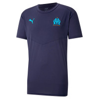 PUMA Olympique Marseille Warming-Up Shirt 2021 Donkerblauw Azuurblauw